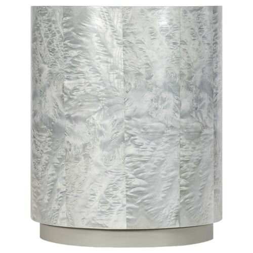 Melange Emile Accent Table, Charcoal/Silver
