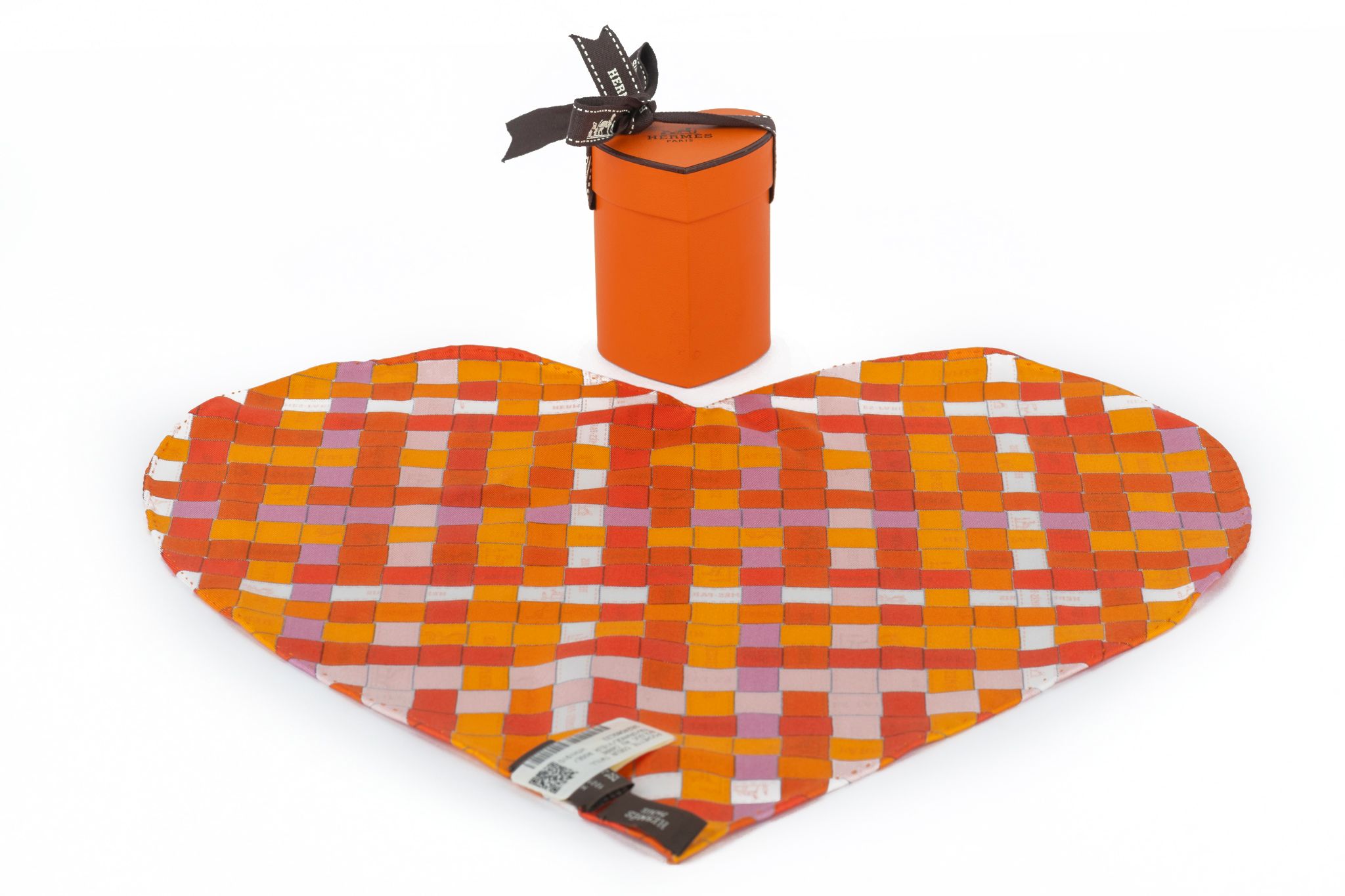 Hermes Volduc Orange Heart Twilly~P77679829