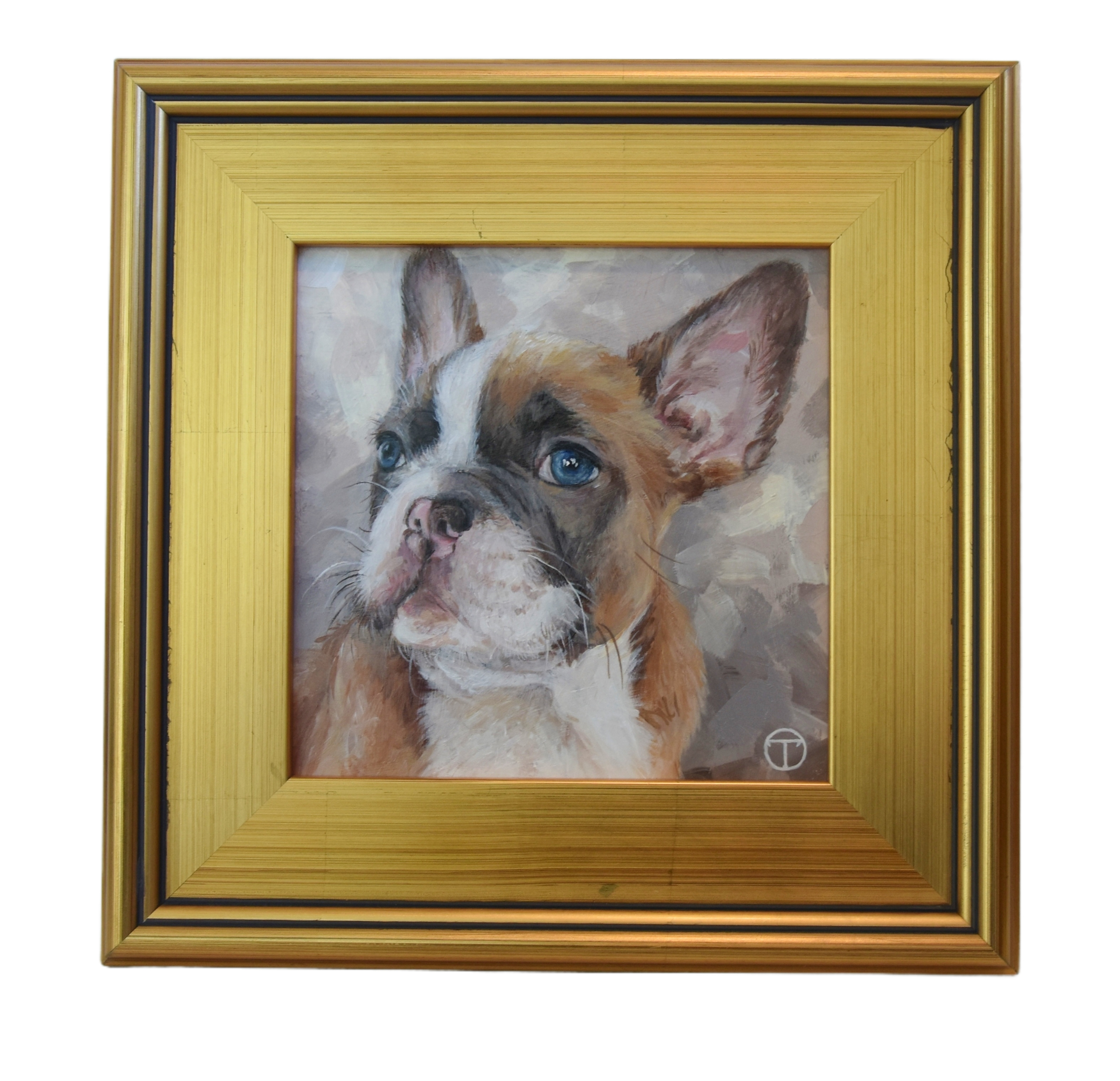 Blue Eyed French Bulldog Dog Painting~P77690569