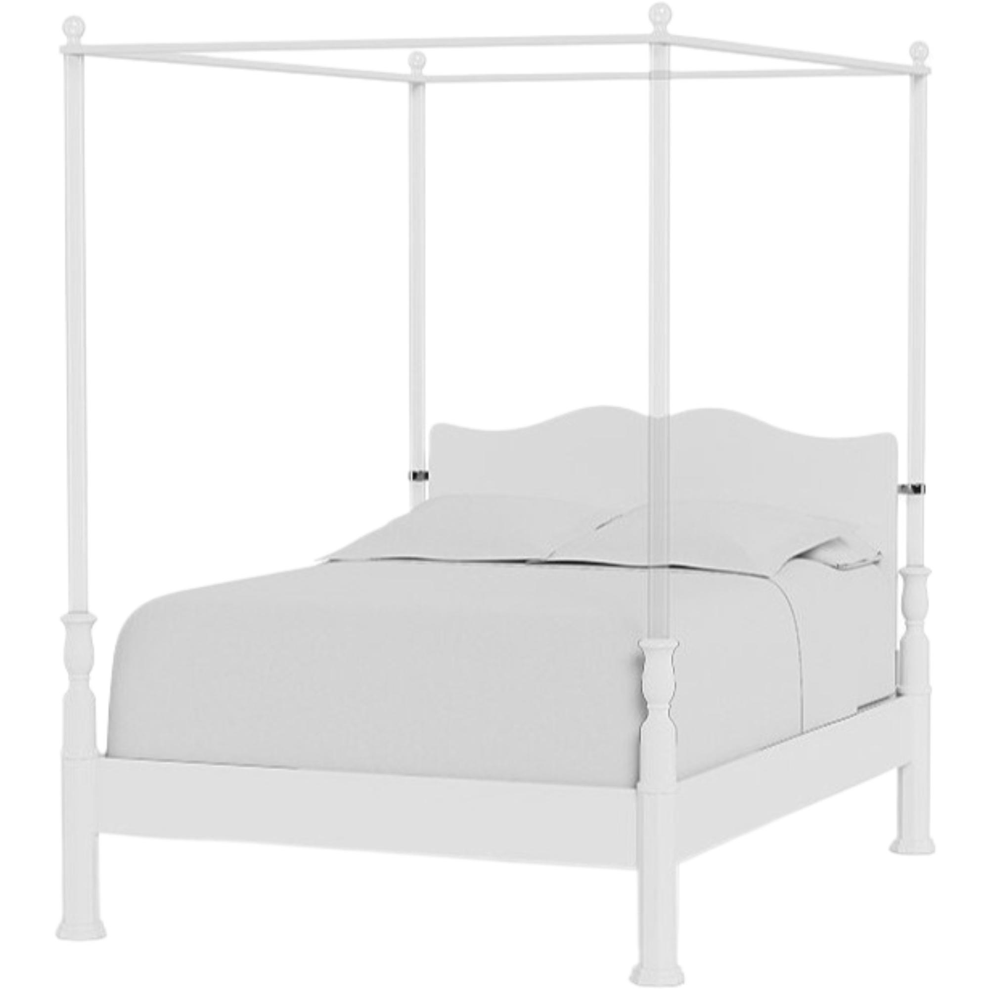 Garbo Beech/Acrylic Bed, White