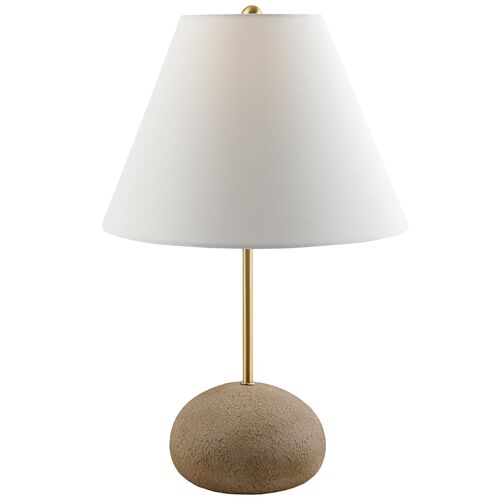 Paula Cement Accent Table Lamp, Brass Antiqued