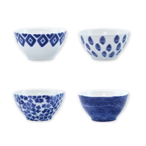 Asst. of 4 Santorini Cereal Bowls, Blue/White~P67605606