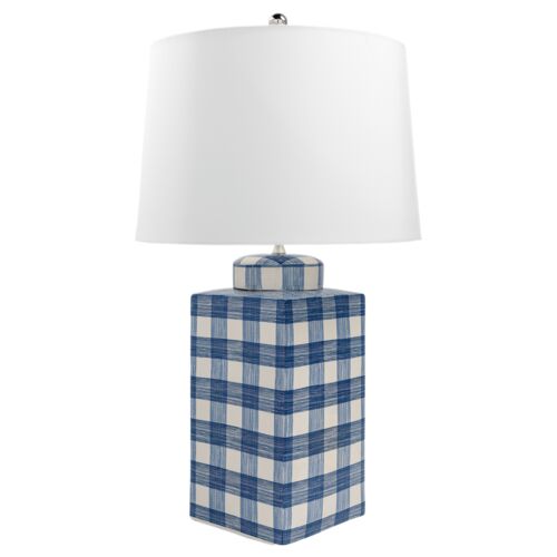 Nantucket 29" Table Lamp, Blue/Cream