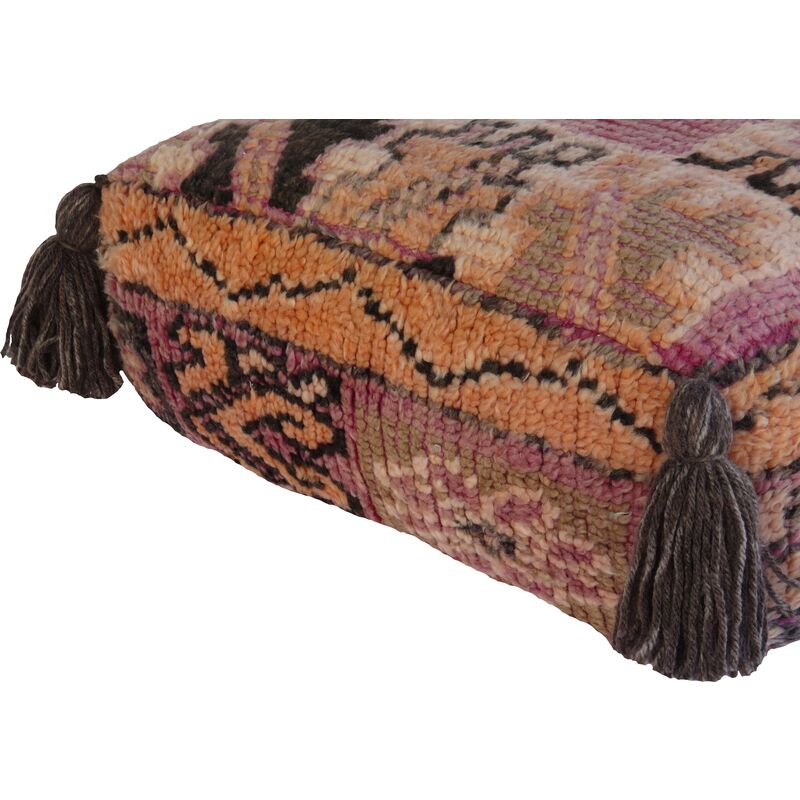 Habibi Imports Vintage Lavendar Berber Wool Pouf One Kings Lane