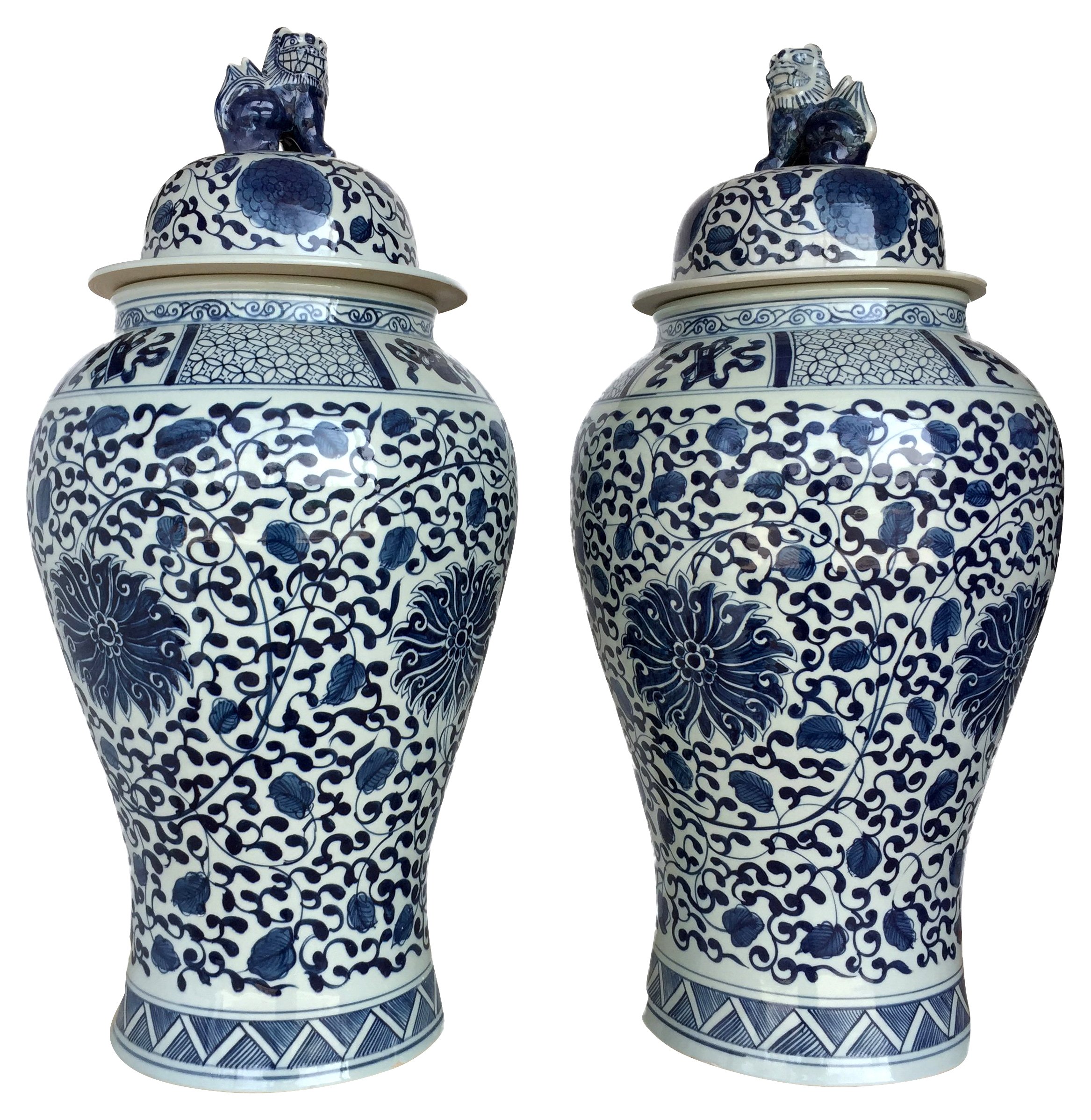 Blue & White Ginger Jars, Pair~P77461976