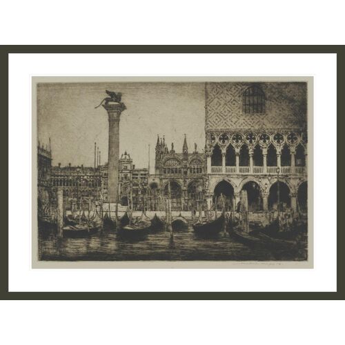 The Piazza of St. Mark Venice by Mortimer Menpes Framed Print