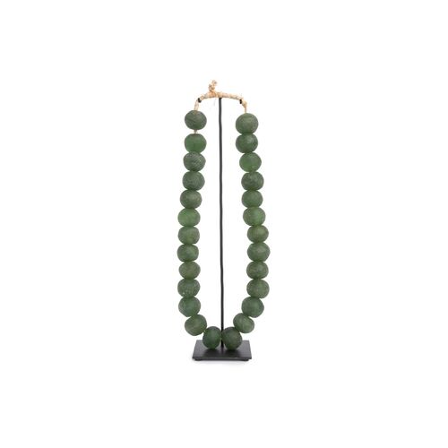 17" Ghanaian Glass Beads w/ Stand, Green~P77534523