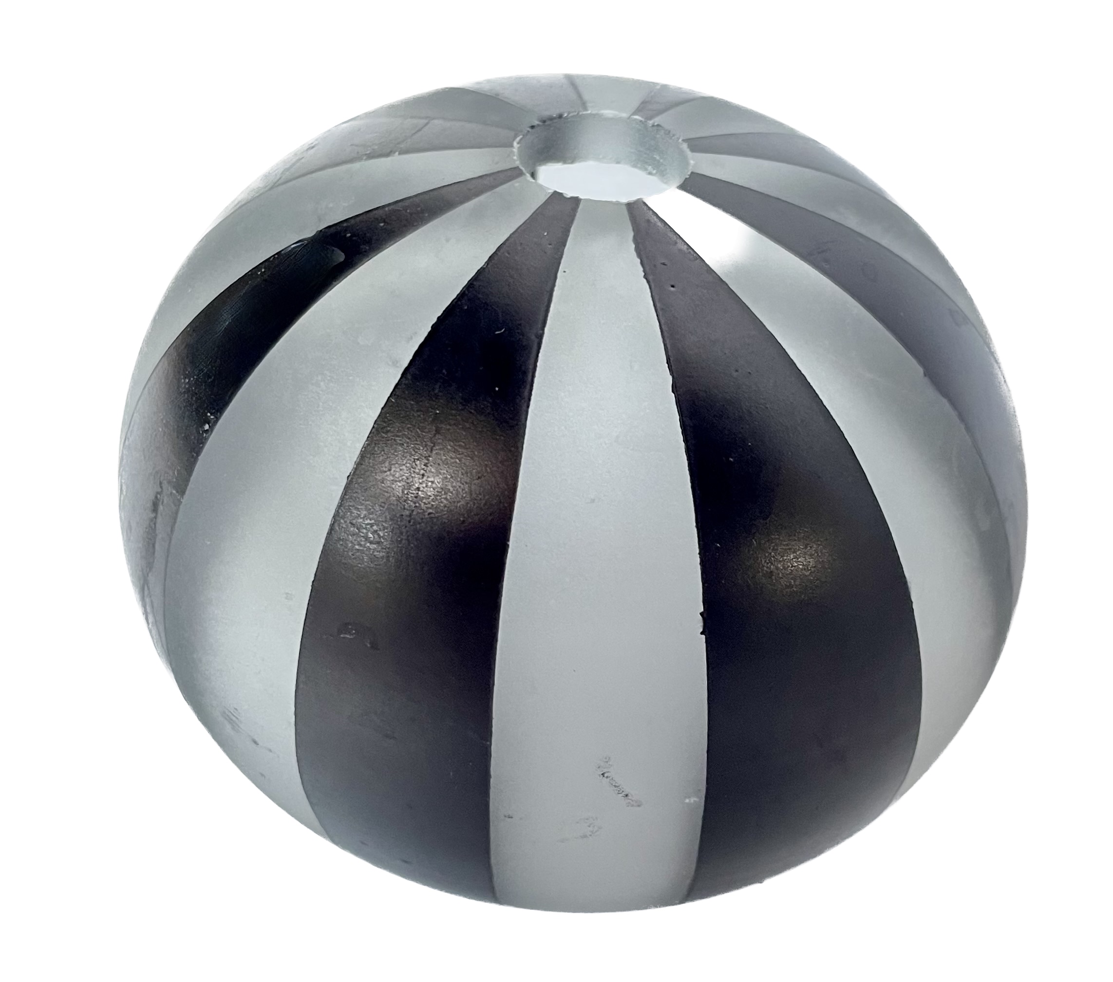 Striped Frosted Glass Sphere Vase~P77687382