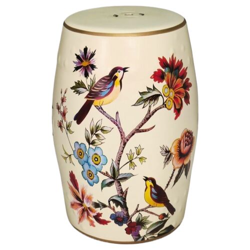 Birds Drum Garden Stool