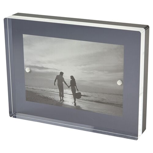 Lucite Floating Block Picture Frame, Black~P77641067