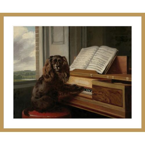 Portrait of an Extraordinary Musical Dog by Philip Reinagle Framed Print