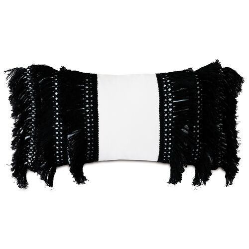 Callie Outdoor Lumbar Pillow, White/Black~P77578677