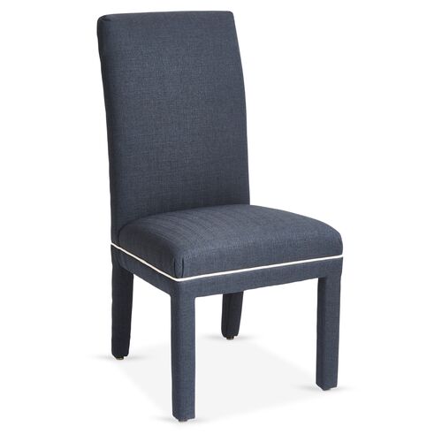 Monroe Side Chair, Navy/White Crypton~P77370620