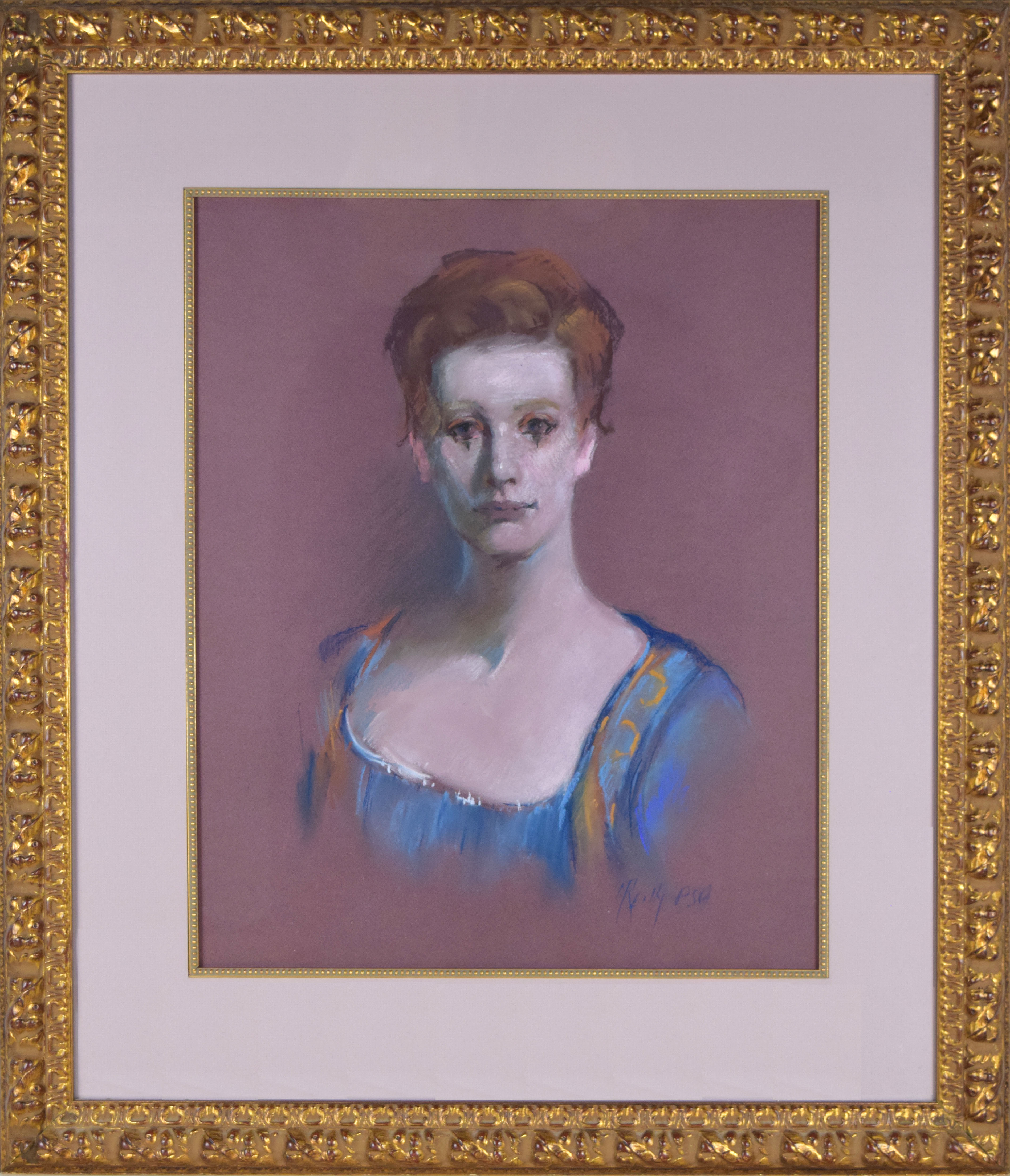 Vintage Pastel Portrait of a Woman~P77657572