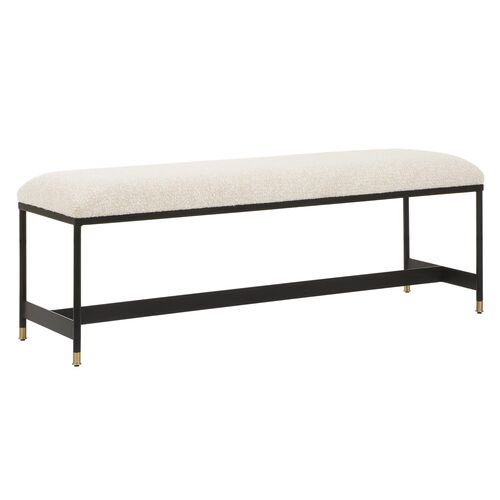 Estella Wool Bench, Black/White Estella Wool Bench, Black/White