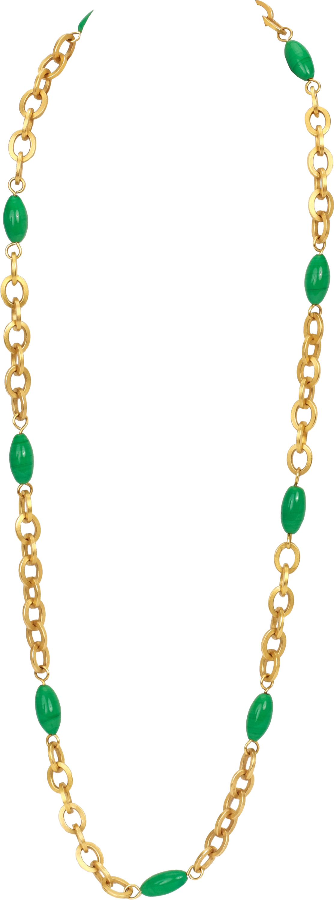 Chanel gold sautoir green gripoix 1995~P77633466