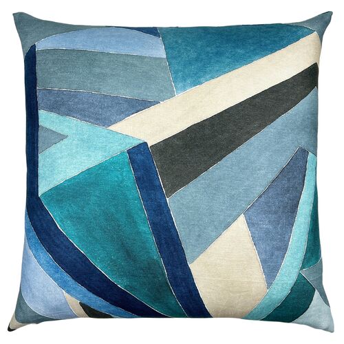 Kathryn 22x22 Pillow, Navy/Teal