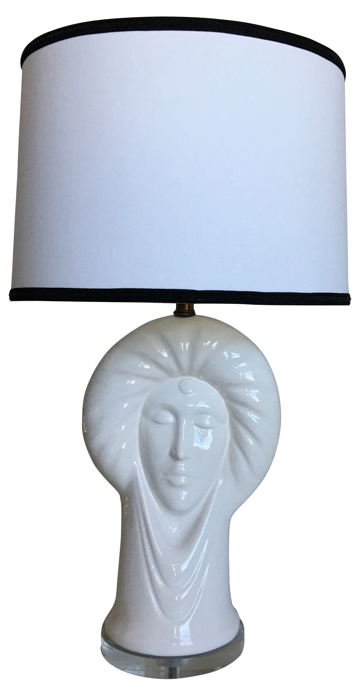 Italian Ceramic Heads Lamp~P77532223