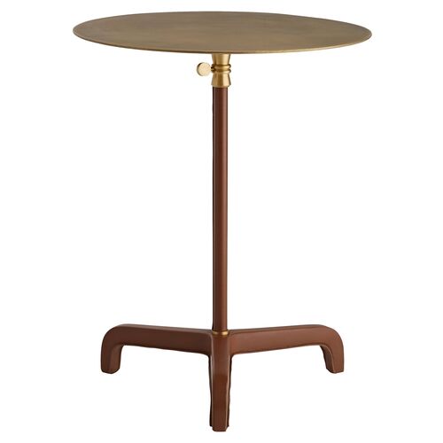 Addison Side Table, Cognac Leather~P77565848
