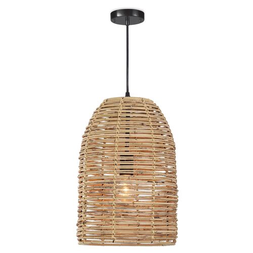 Monica Bamboo Basket Pendant, Natural~P111119730