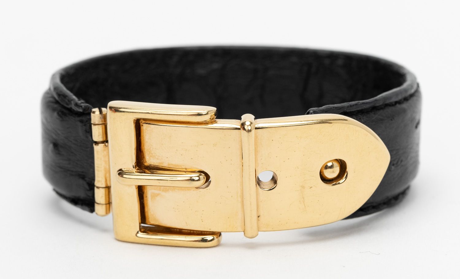 Gucci Ostrich Buckle Hinge Cuff Bracelet~P77666632