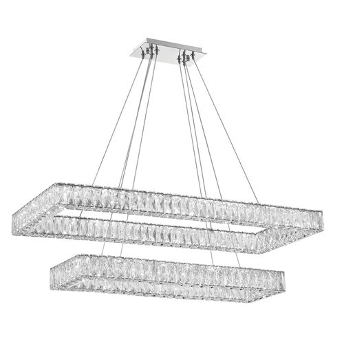Kinsley LED 2-Tiered Chandelier, Polished Chrome