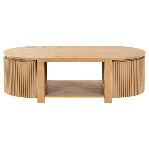 Evarett Fluted Oval Coffee Table