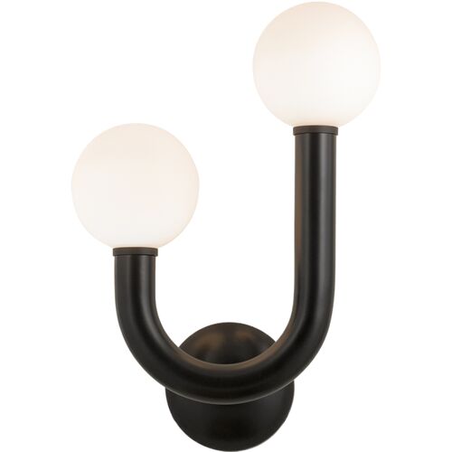 Happy Outdoor Wall Sconce, Black