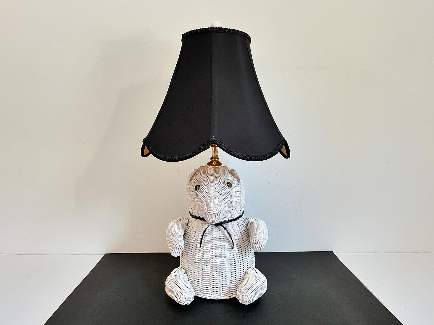 Wicker Teddy Bear Lamp & Shade~P77719103