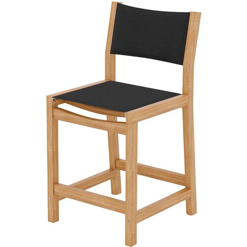 Milo Teak Outdoor Counter Stool, Black Milo Teak Outdoor Counter Stool, Black~P77649407