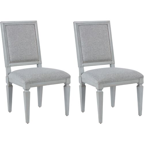 S/2 Layla Side Chairs, Gray~P77634027