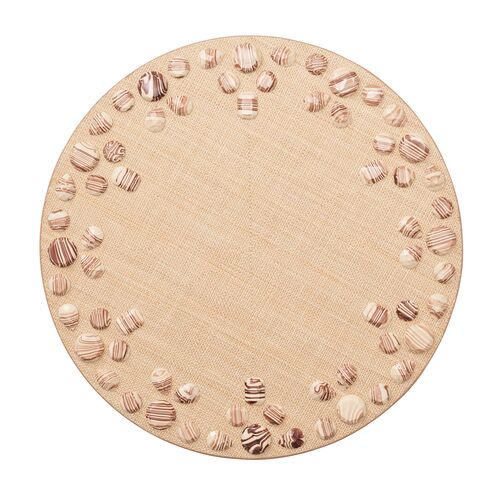 S/4 Cabochon Placemats, Natural & Brown