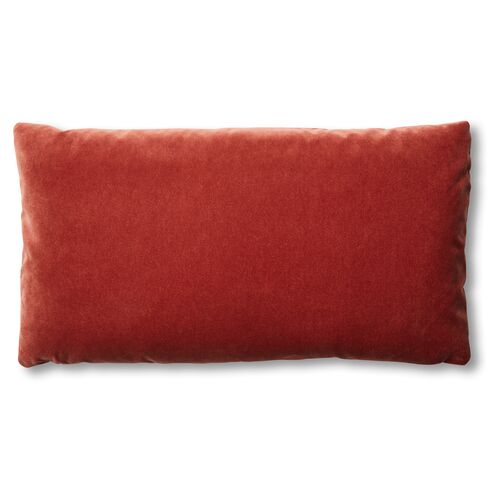 Ada Long Lumbar Pillow, Rust Velvet~P77483636