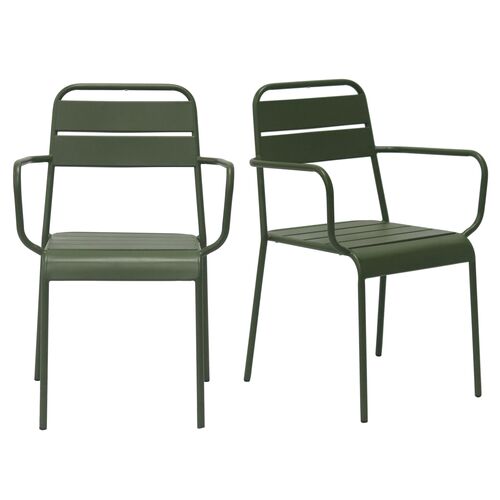S/2 Terrafirma Outdoor Steel Armchairs S/2 Terrafirma Outdoor Steel Armchairs