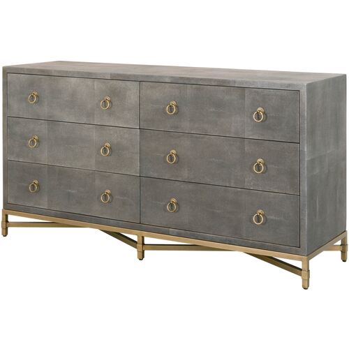 Strand Faux-Shagreen Dresser, Gray~P77421695