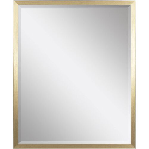 Modern Gold Finish Beveled Wall Mirror Modern Gold Finish Beveled Wall Mirror