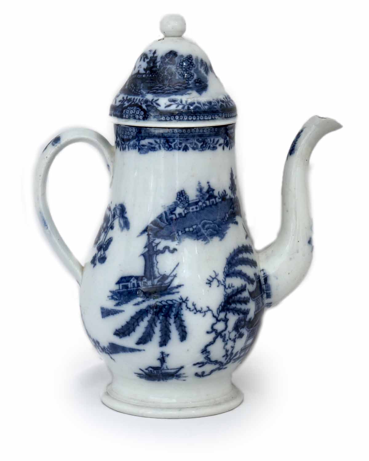 1820s English Willow Pearlware Coffeepot~P77594946