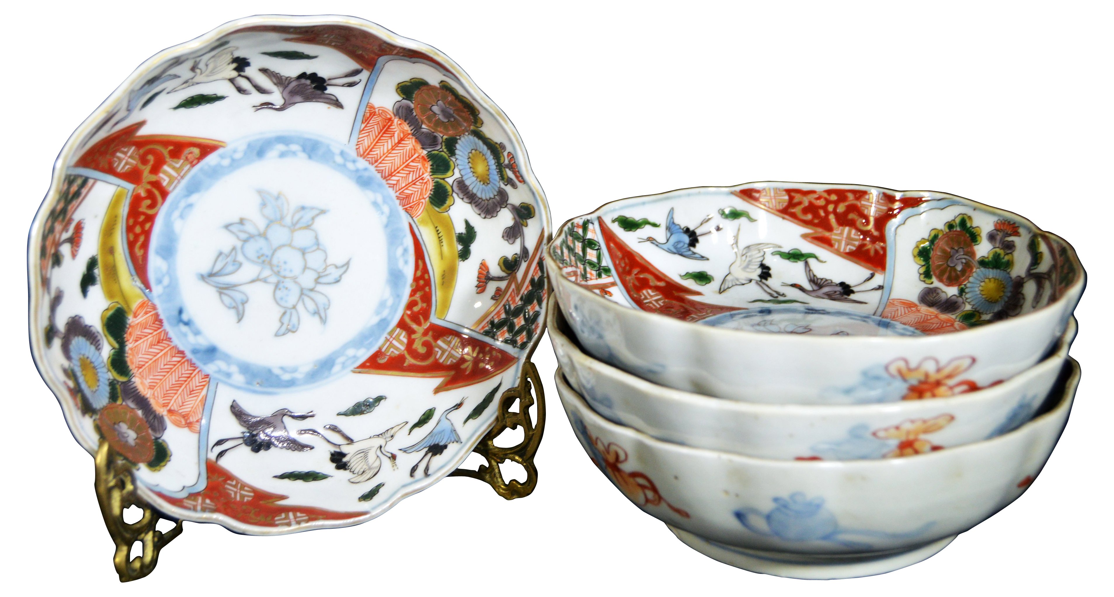 Antique Hand-Painted Imari Bowls, S/4~P77300052