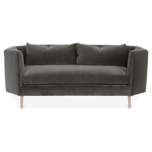Gray Velvet Couch Set