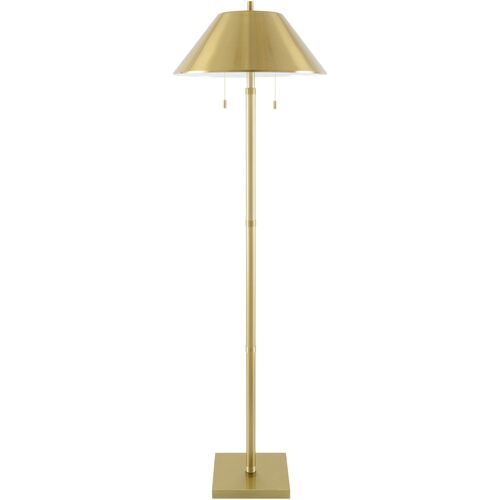 Oksana Brass Shade Floor Lamp, Gold/Brass Oksana Brass Shade Floor Lamp, Gold/Brass