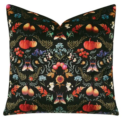 Janna Garden Pillow, Black/Multi