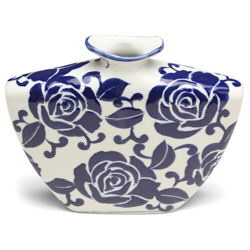 10" Giverny Narrow Vase, Blue/White~P77508552