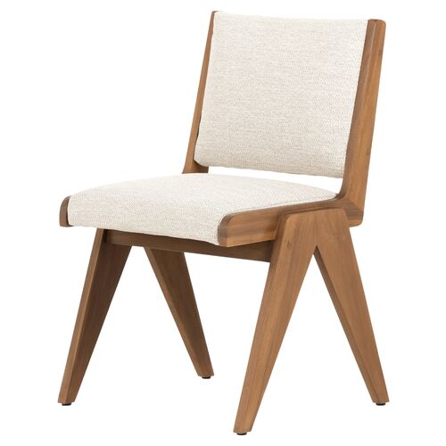 Otis Outdoor Dining Chair, Natural Teak/Charcoal~P77628179
