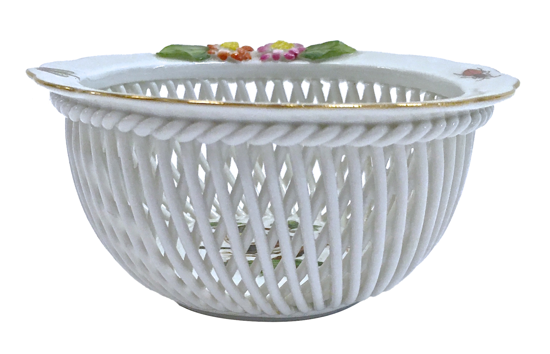 Herend Widbird & Butterfly Basket Dish~P77662592
