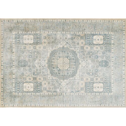 Stella Hand Loomed Wool/Viscose Rug, Blue Stella Hand Loomed Wool/Viscose Rug, Blue