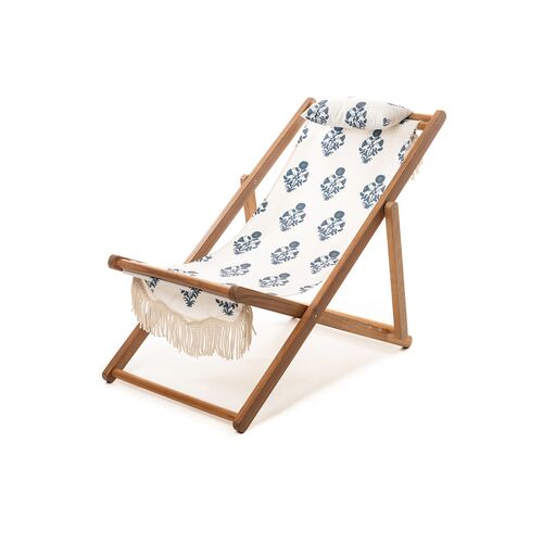 Luna Sling Beach Chair, Blue/White~P77559119