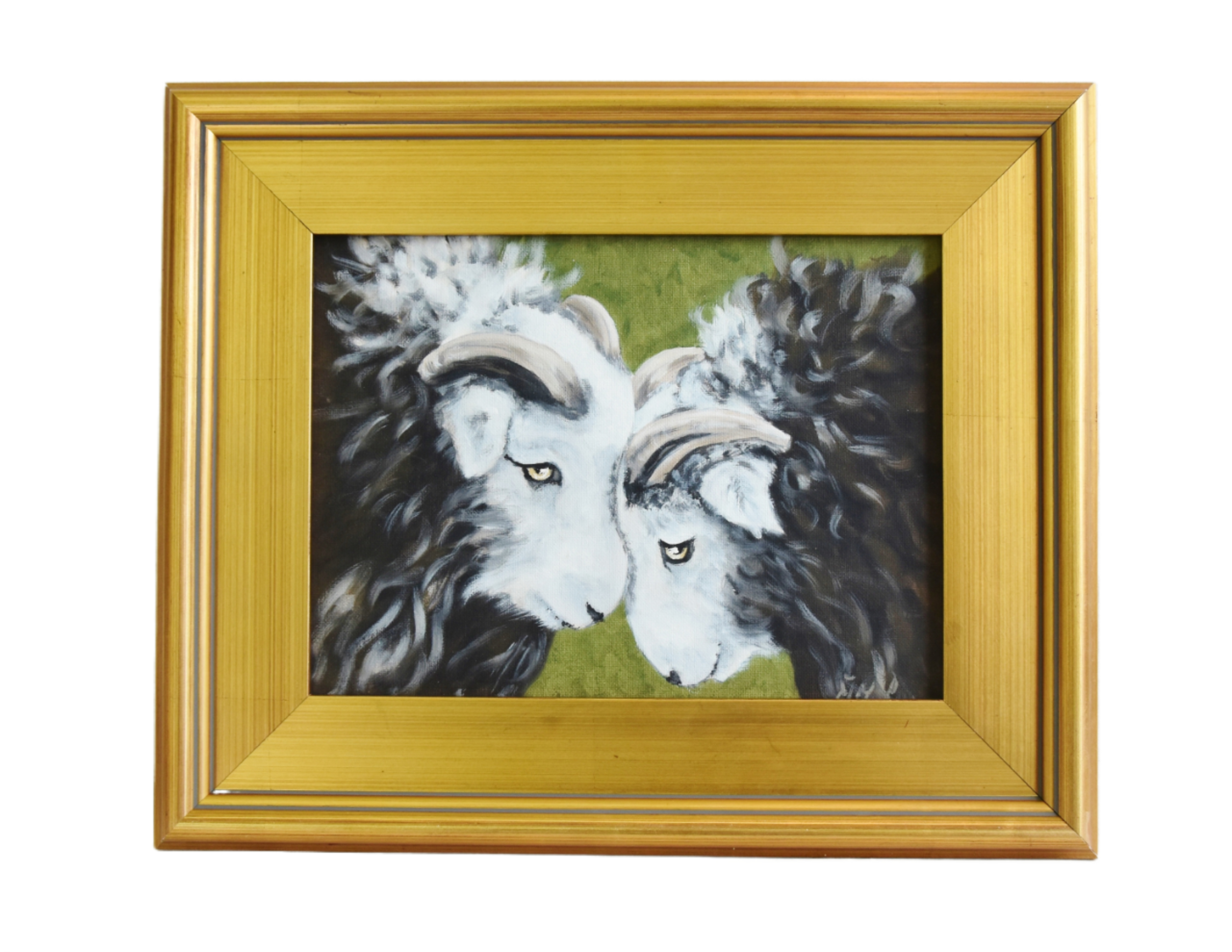 Rams Sheep Farmhouse Country Painting~P77667756