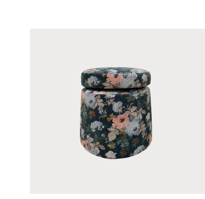 Shiloh Swivel Stool, Dutton Teal Floral Crypton