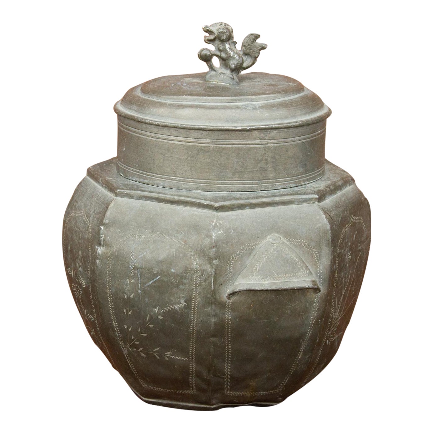 Antique Polished Tin Canister~P77601382