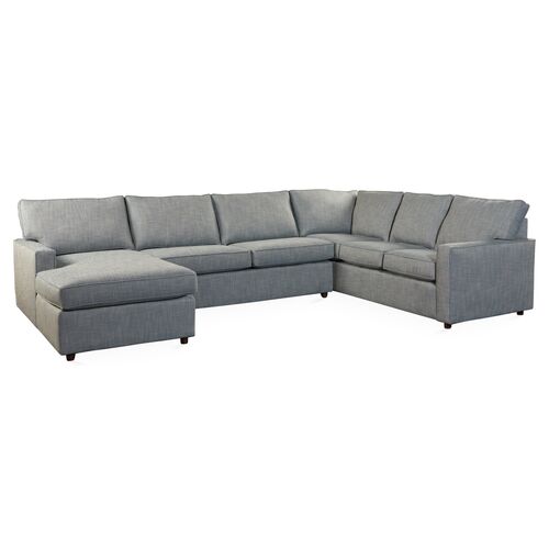 Toulouse Sectional, Blue Herringbone~P77247183
